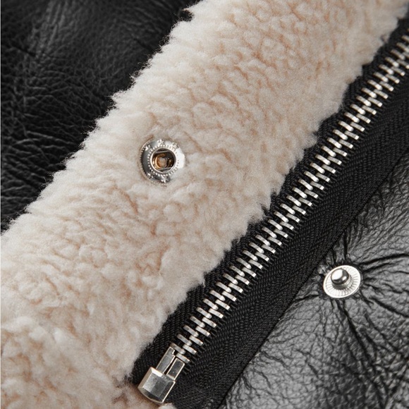Sherpa lined leather jacket - Picture 9 of 12